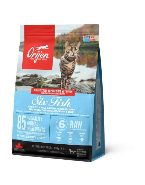 Orijen Whole Prey Six Fish Cat Sardines&Heek - Kattenvoer