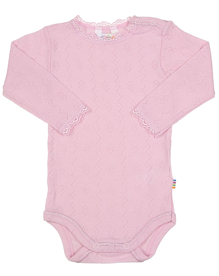 Langarm-Body SOFT mit Wolle und Seide in rosa
