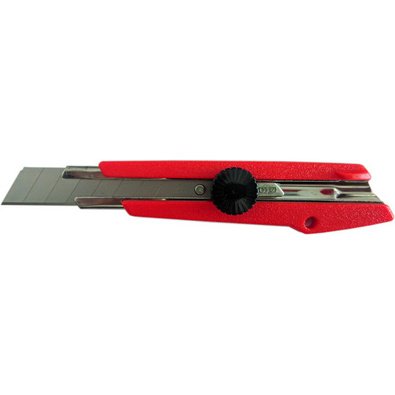 Cutter L-500P, boîtier en plastique, 18 mm, rouge