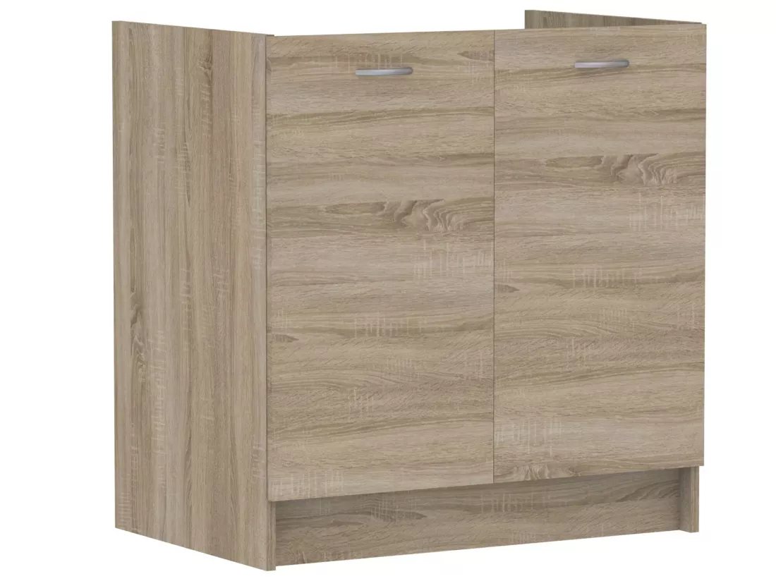 Cuisine complète Mila 7 éléments couleur chêne sonoma avec plan de travail inclus - Longueur 180/240 cm
