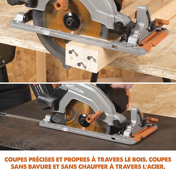 Scie circulaire sans fil Evolution R165CCS-Li 18V 165 mm (sans batterie)