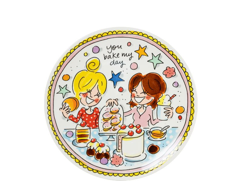 Taartbord ⌀18 cm roze rand