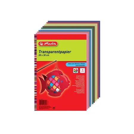Herlitz Transparentpapier 20 x 30 cm, 10 Blatt in 10 verschiedenen Farben