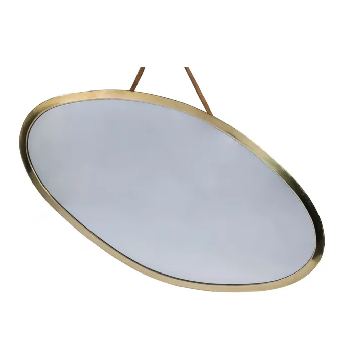 Cosydar Miroir ovale en laiton - 68 x 35 cm | Doré