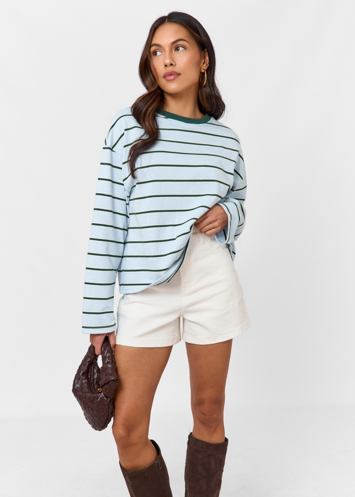 Friday Denim striped longsleeve lichtblauw