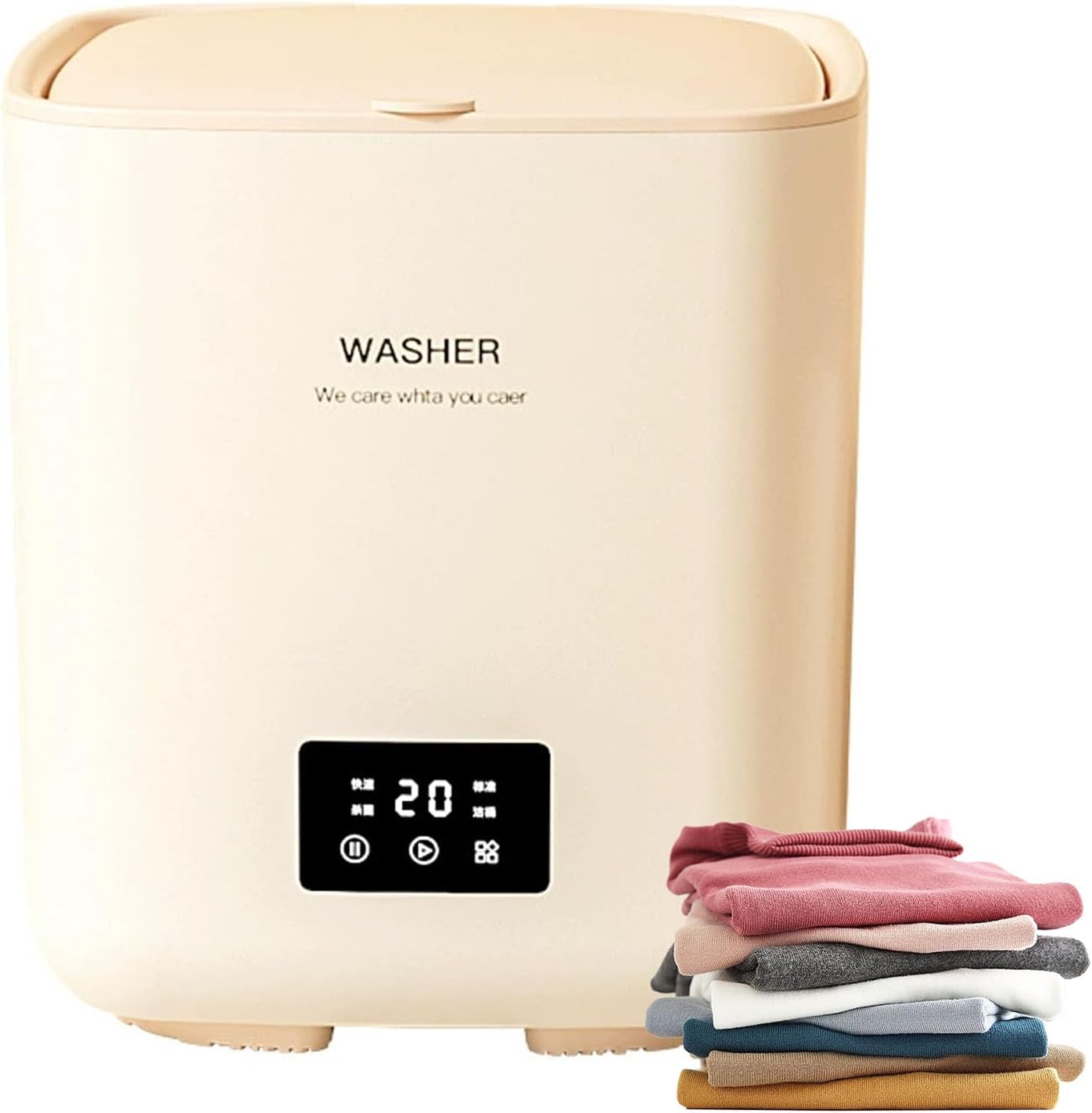 Tragbare Mini-Waschmaschine, intelligente Wäschepflege mit 4 Reinigungsmodi für Babykleidung, Unterwäsche, Camping, Wohnmobil, Reise