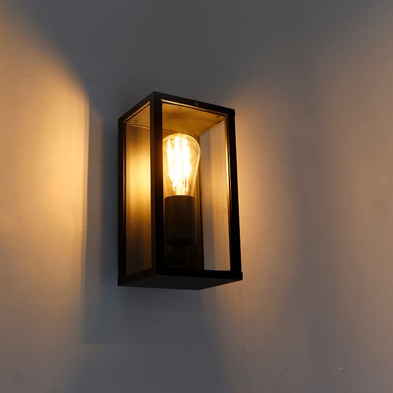 Industriële wandlamp zwart 26 cm IP44  - Charlois