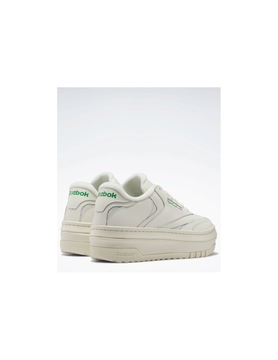 reebok Sneakers compensées Femme Club C Extra cuir blanc/vert