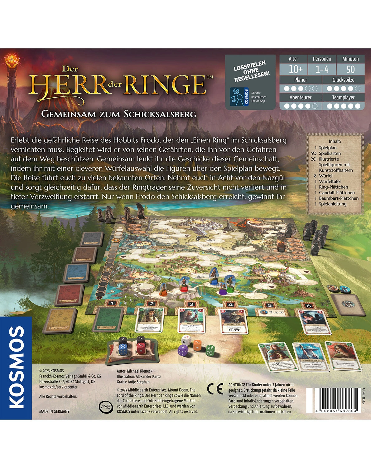 Gesellschaftsspiel DER HERR DER RINGE - GEMEINSAM ZUM SCHICKSALSBERG in bunt