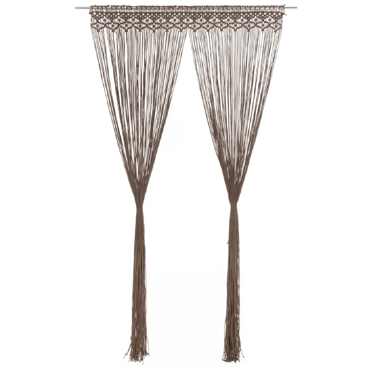 vidaXL Rideau en macramé Taupe 140x240 cm