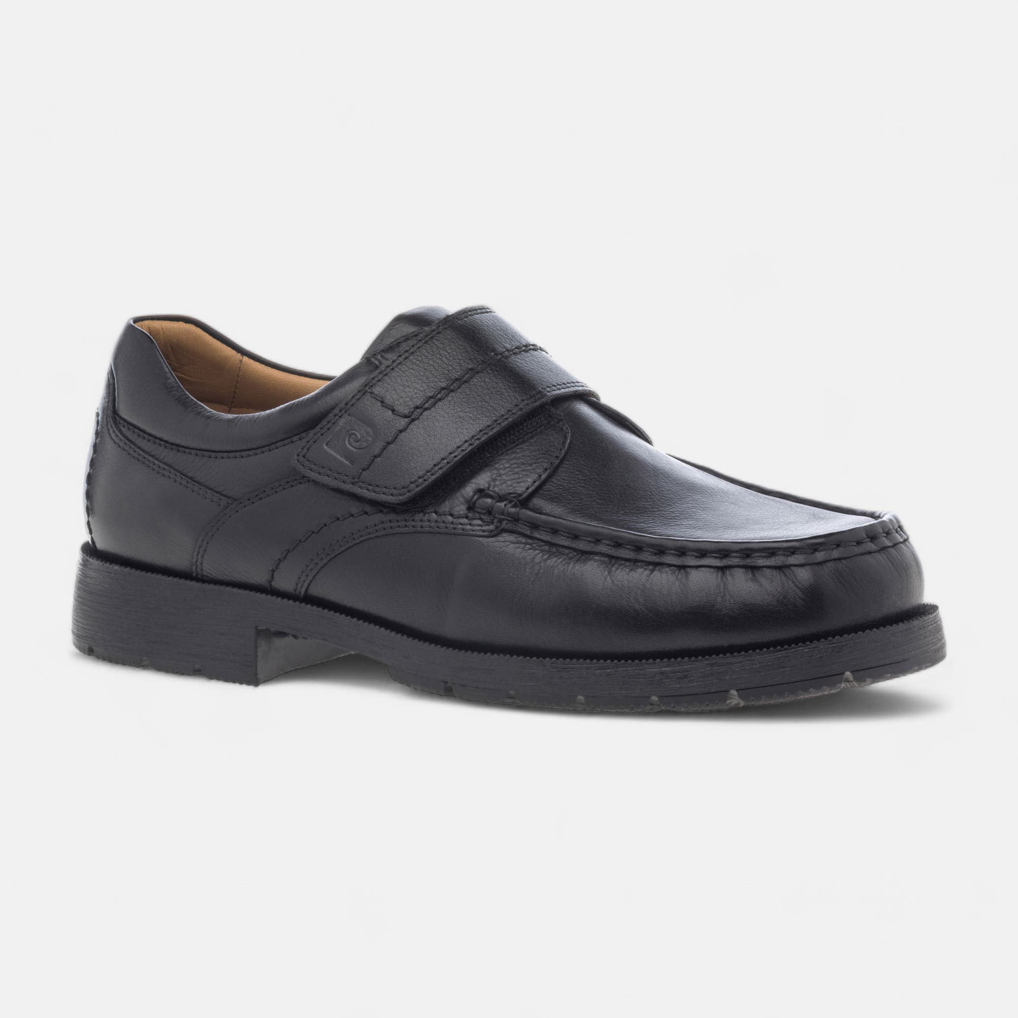 Mocassins pieds sensibles Homme en cuir noir
