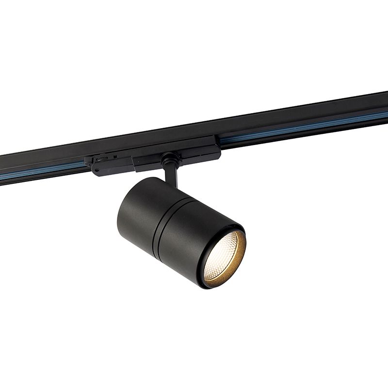 Moderne railspot zwart voor 3-fase rail incl. LED - 3-Phase Ruler
