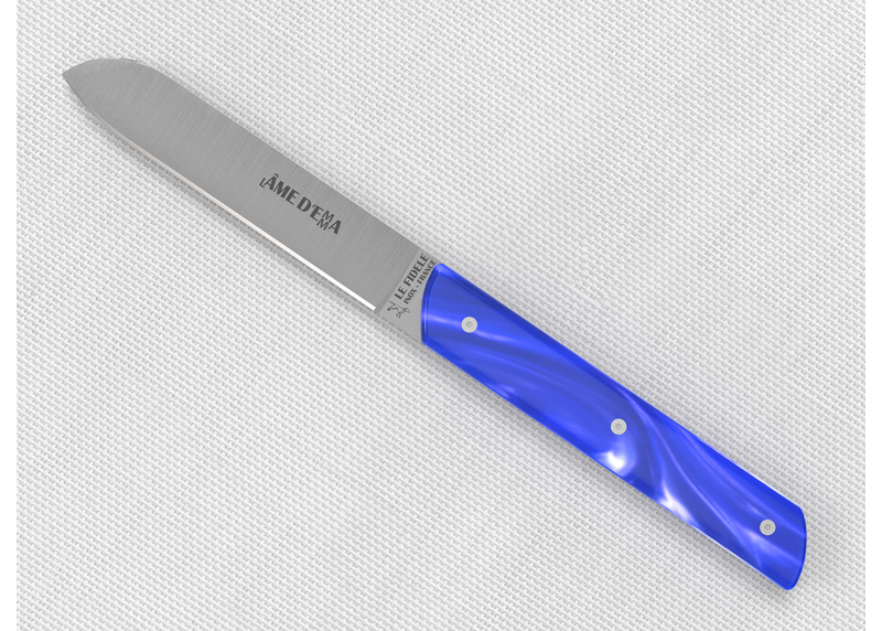 Service de 6 couteaux de table avec un manche en Madreperlato Bleu et lame en acier inoxidable