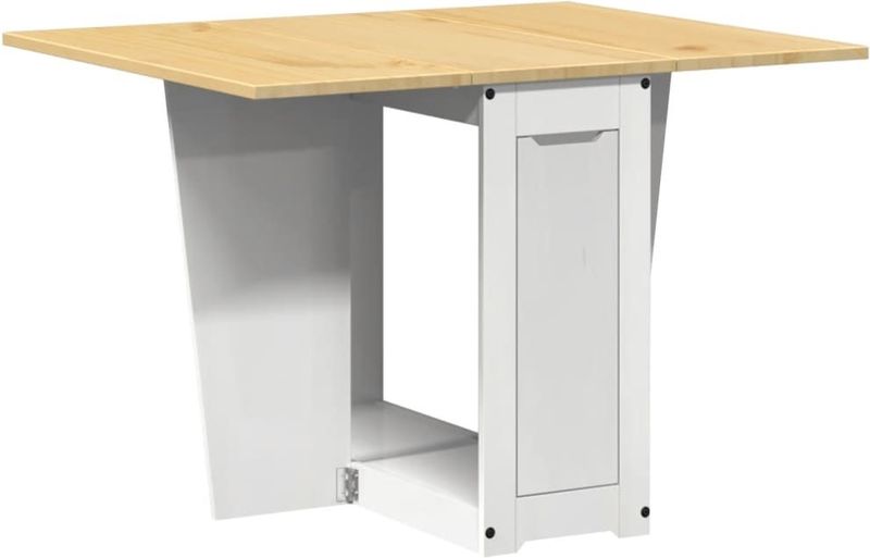 vidaXL - Eettafel Corona - Inklapbaar - Massief Grenenhout - Wit