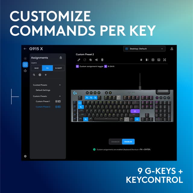 Logitech G915 X Tactile gaming tastatur (sort)