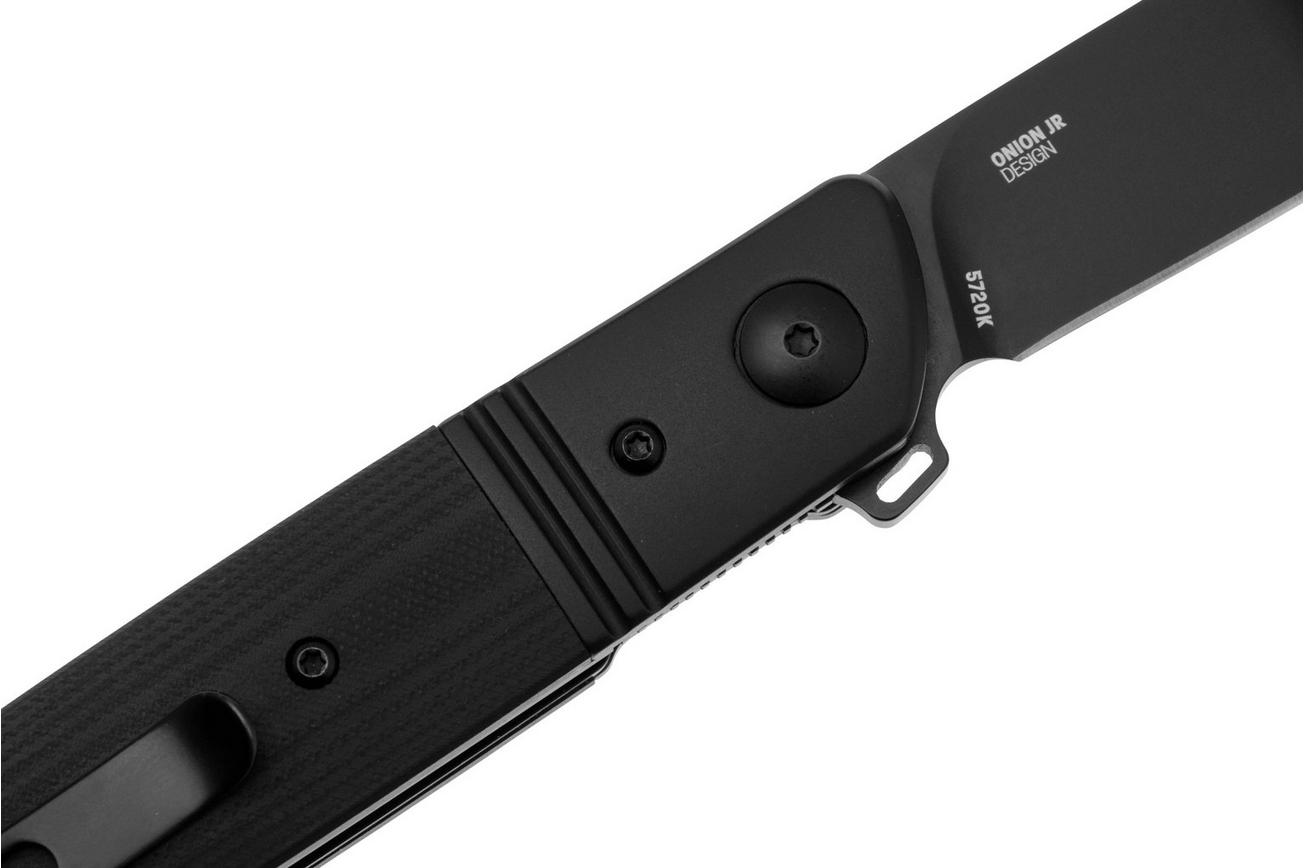 CRKT Bamboozled Tanto Black 5720K Black Oxide D2, Black G10, zakmes, Kenny Onion design