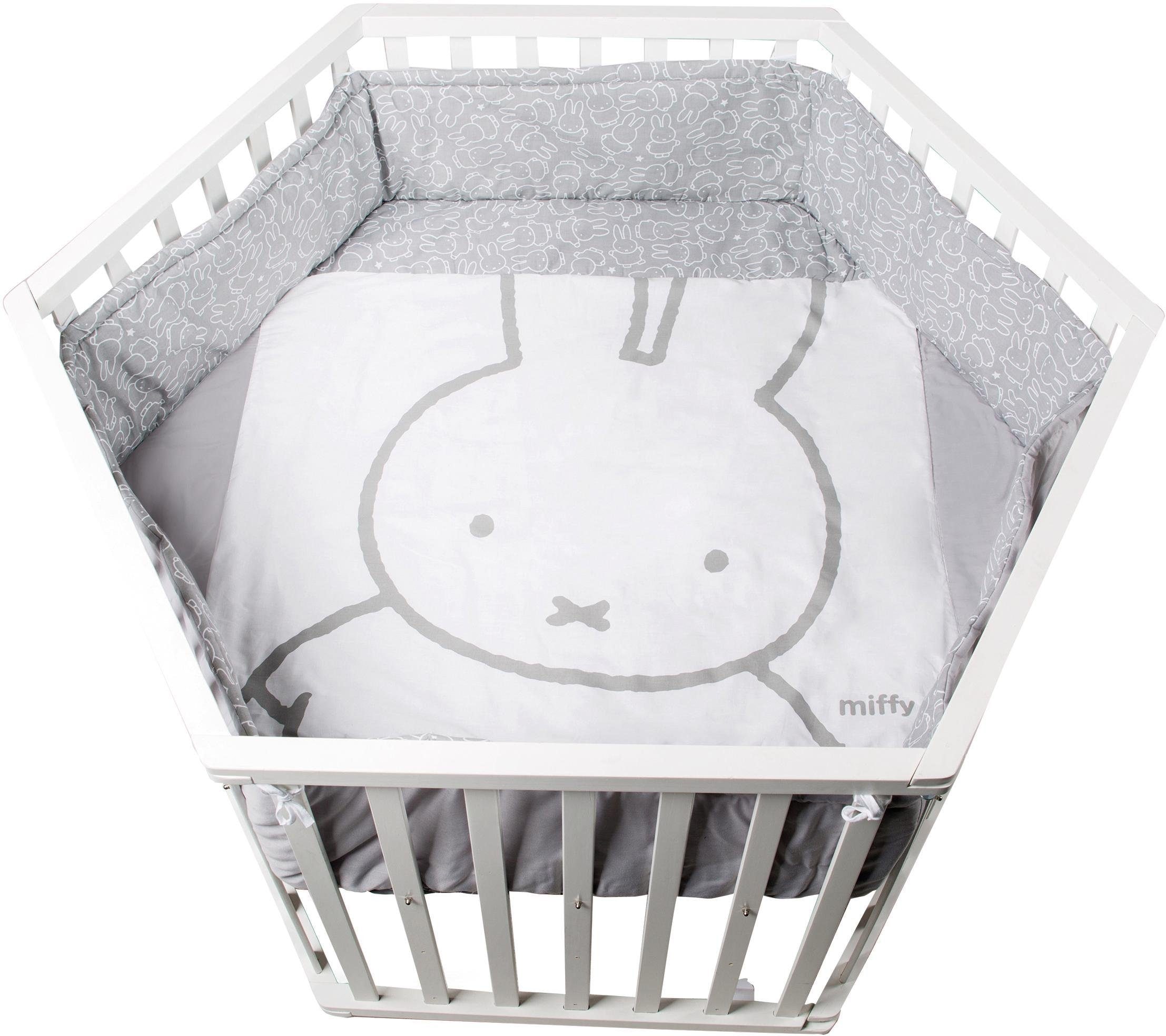 roba® Laufgitter »miffy®, weiss, 6-eckig« bis 15 kg mit Stoffeinlage und Nestchen
