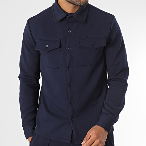 Ensemble Chemise Manches Longues Et Pantalon Chino Bleu Marine