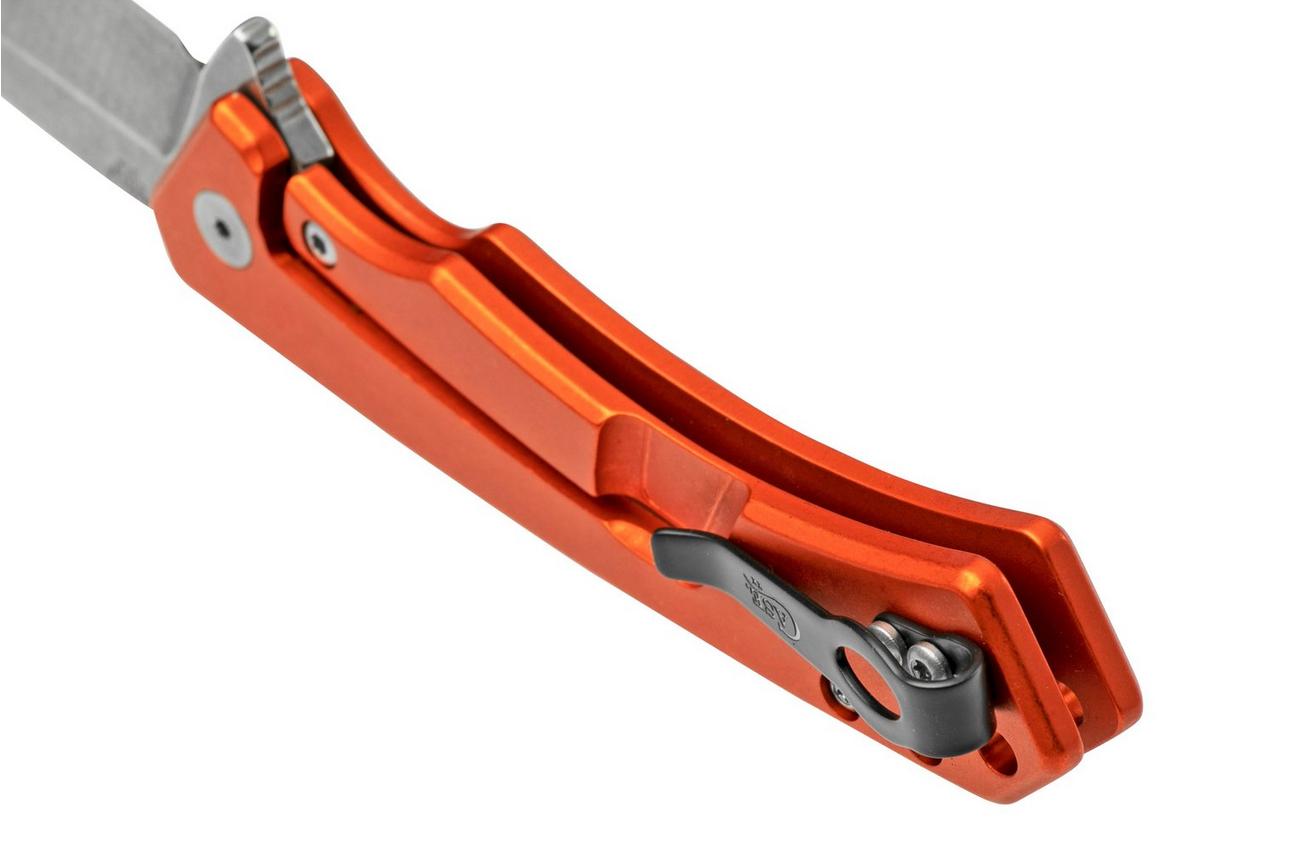 Case The Marilla, Orange Anodized Aluminum, S35VN, Black G-10 Inlay, 25886 zakmes