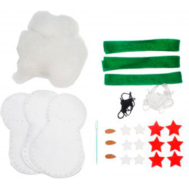 Kit feutrine sodertex bonhome de neige boonty a fabriquer 3 pieces 2mm 12x7 blanc