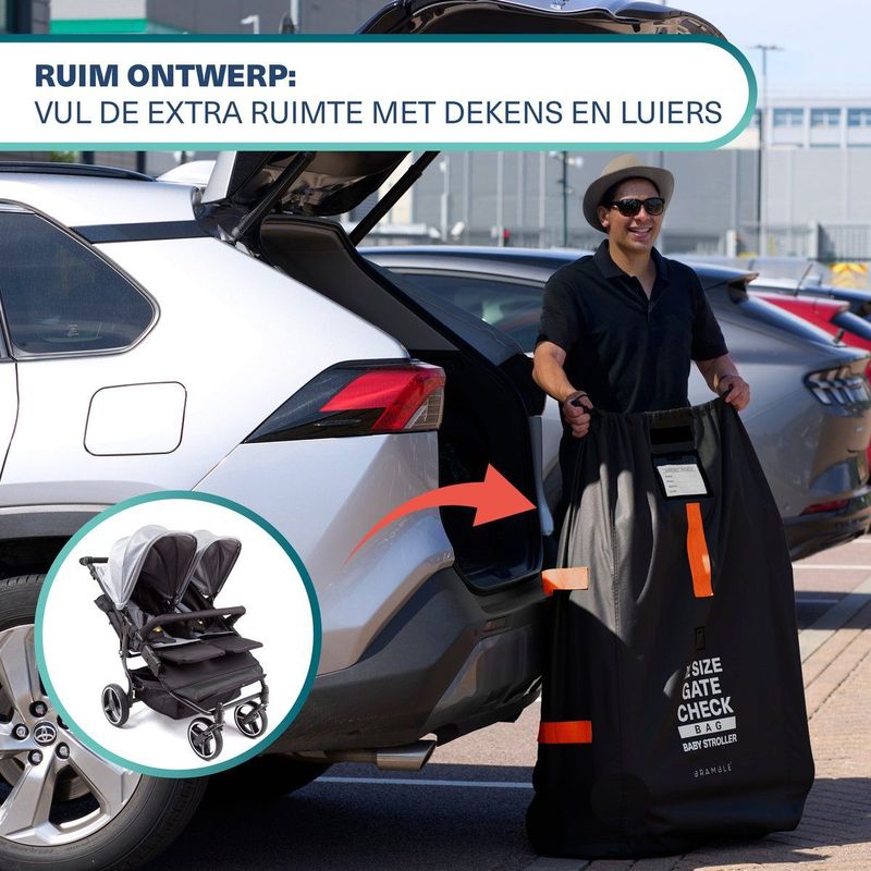 BRAMBLE Kinderwagen Reistas Buggy (Zwart) - Stroller Bag Transporttas voor Vliegtuig - Travel Bag 120 x 60cm