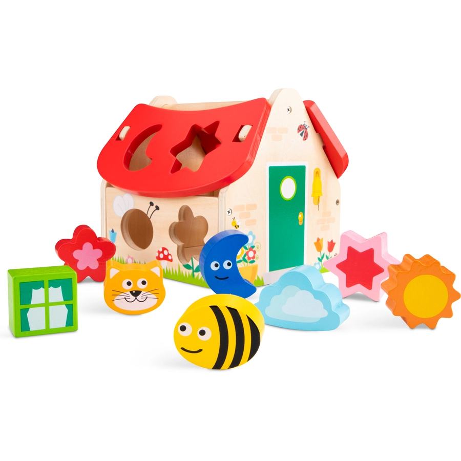 New Classic Toys Sortierspiel Haus 8 Steine bunt