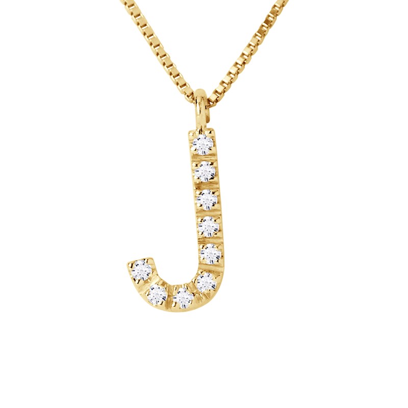 Collier ALPHABET Diamants 0,05 Cts  LETTRE 