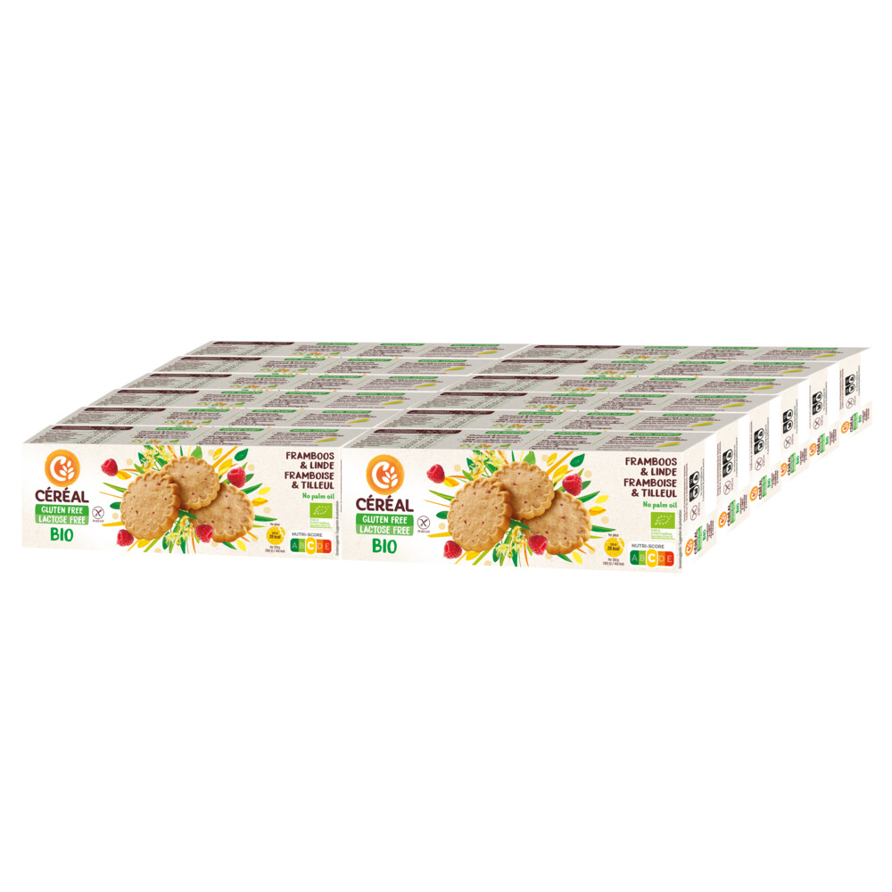 12x Céréal Zandkoek Framboos Lindbloesem120 gr