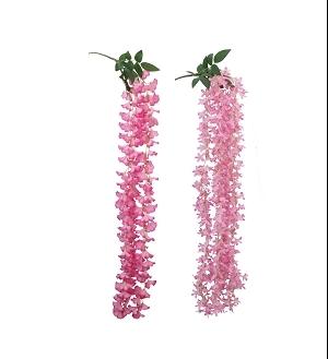 CHUTE DE FLEURS H110CM ROSE