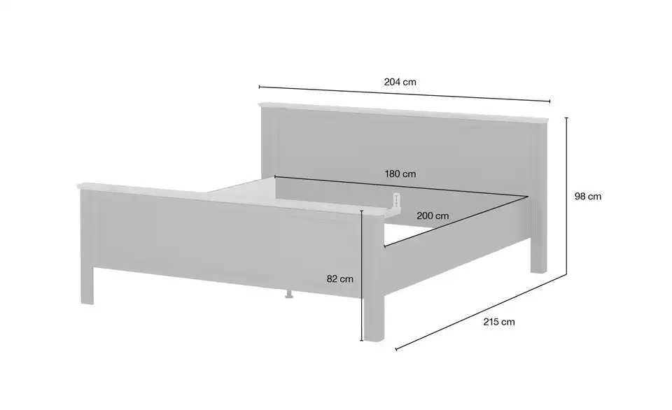 Bett Jasmin II Graphit 180 cm