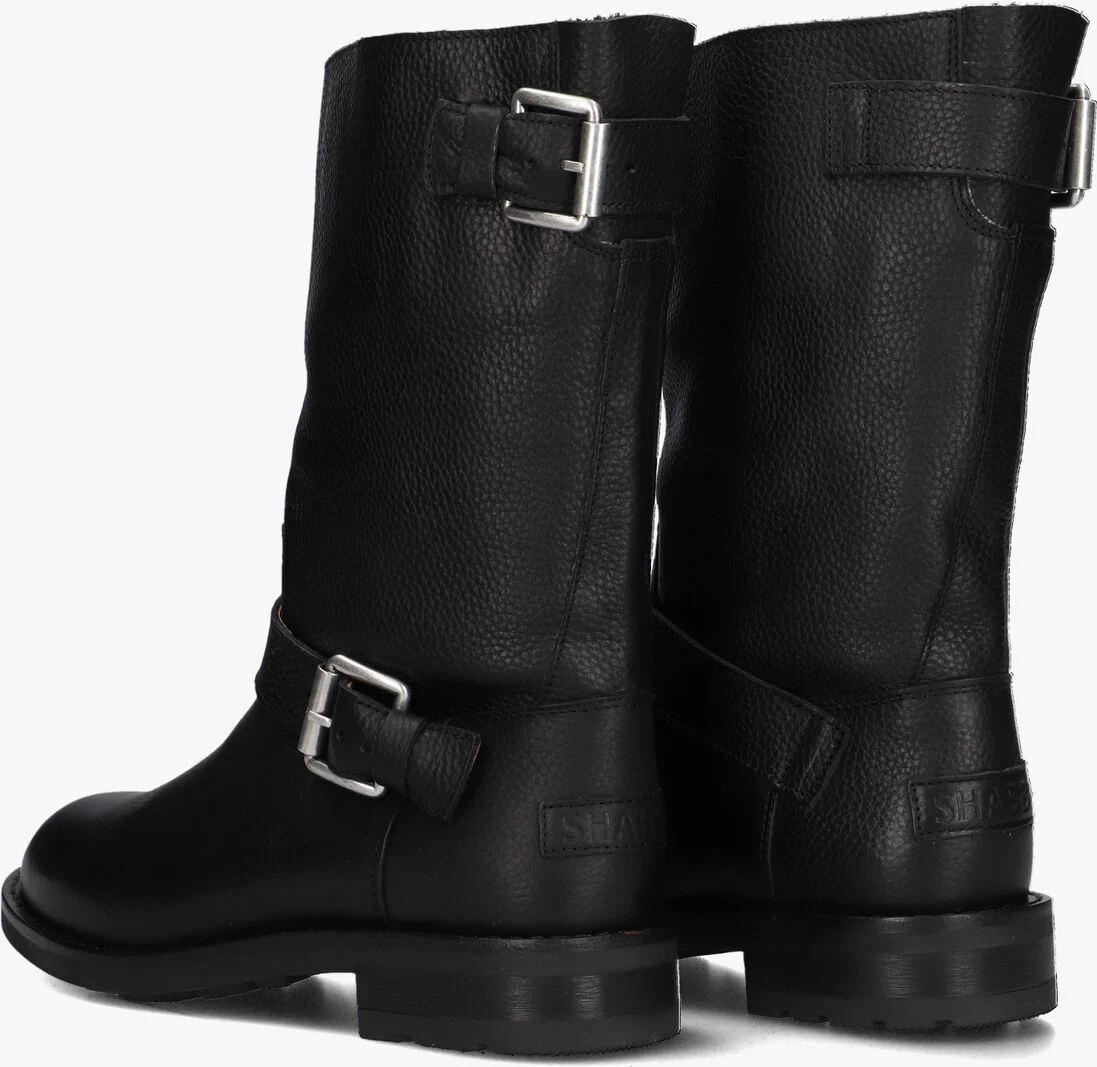 SHABBIES zwarte shabbies biker boots alyd mid boot