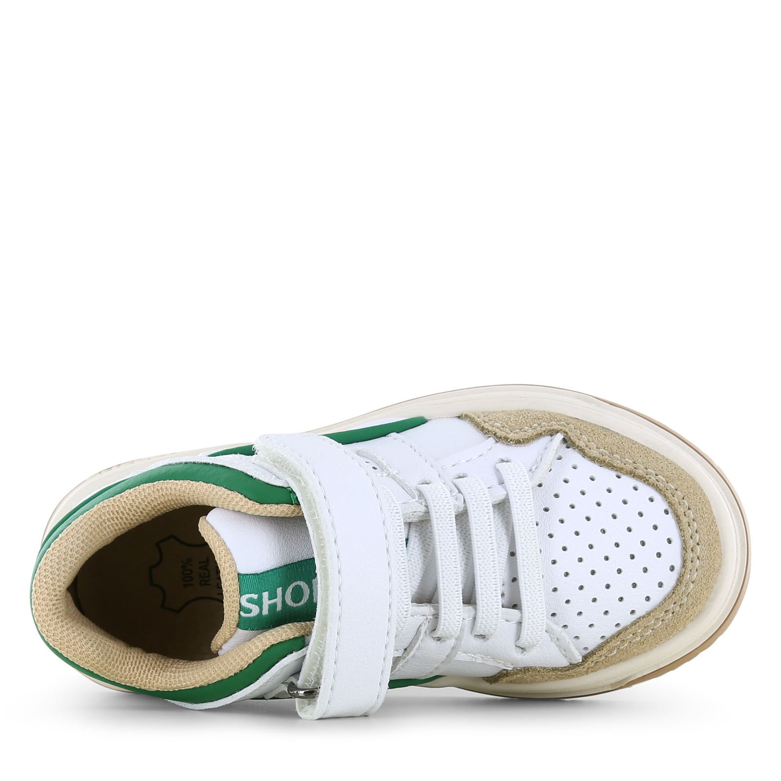 Shoesme weißer Sneaker mit grünem Detail