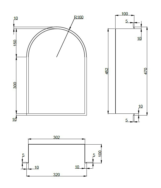 Hotbath &More inbouwnis toogmodel 30x45x10cm RVS