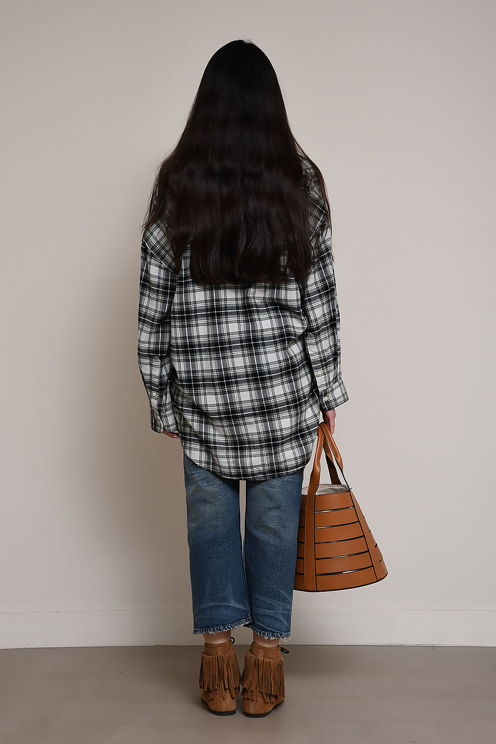 Button front checkered shirt