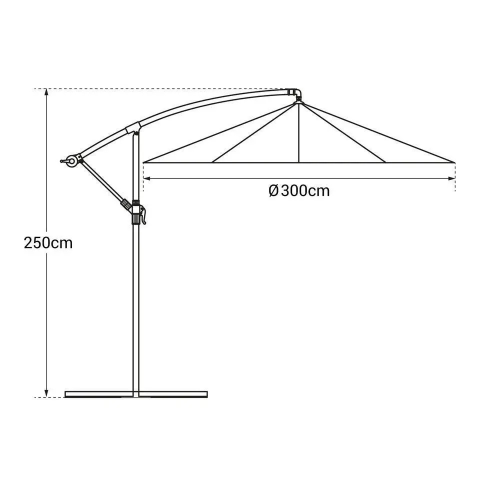 Happy Garden Parasol OAHU - Beige - Staal