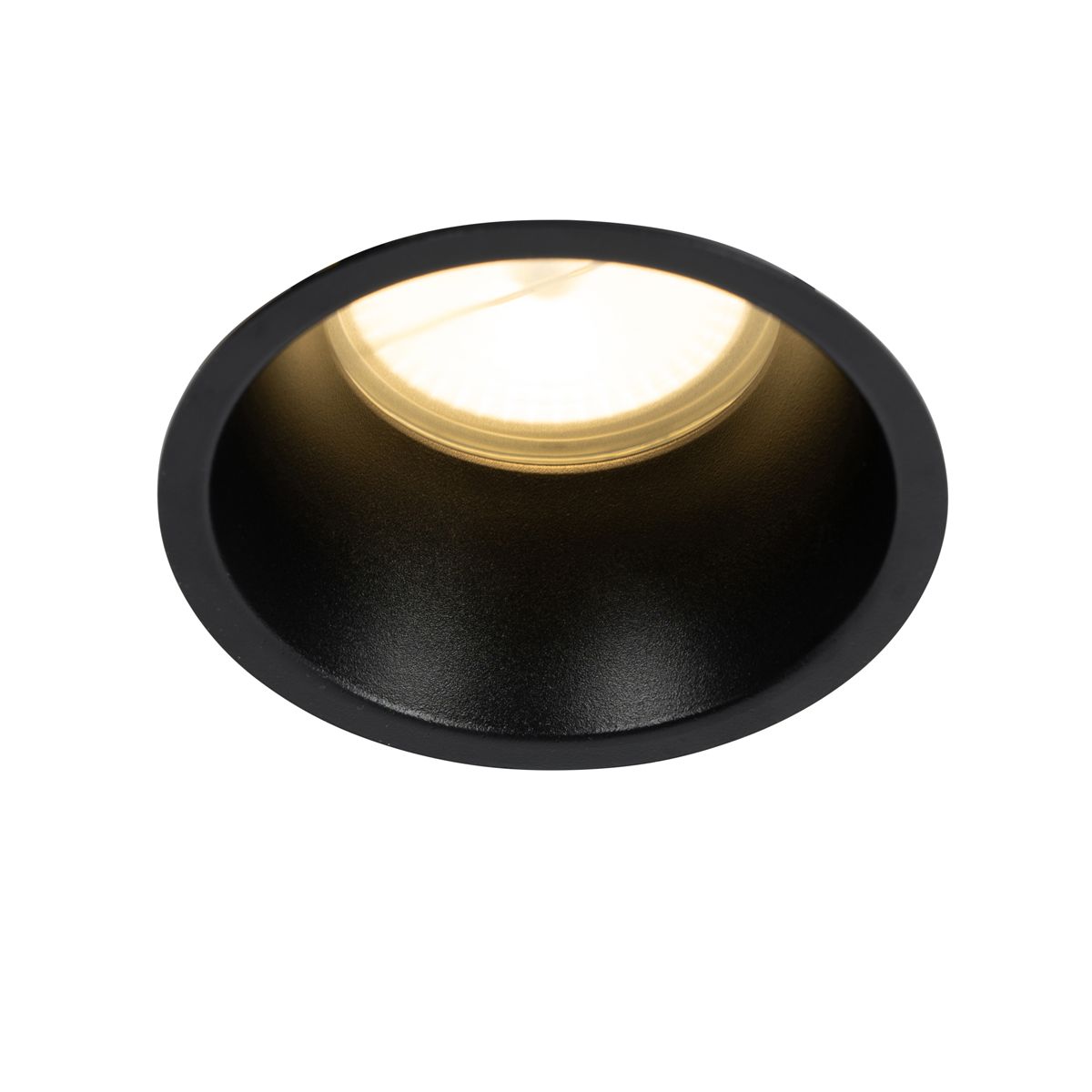 Set van 12 inbouwspots zwart GU10 70mm IP44 - Dept