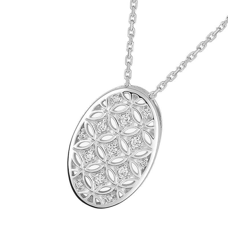 Collier Femme - Or 18 Carats - Diamant 0,08 Carats - Longueur : 42 cm