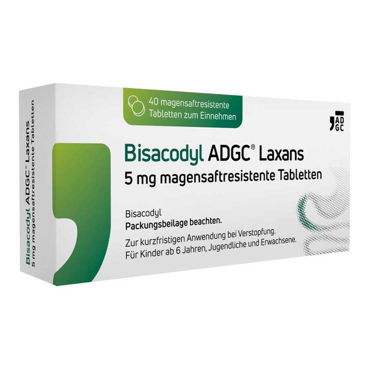 Bisacodyl ADGC® Laxans 5 mg magensaftresistent Tabletten, 40 St