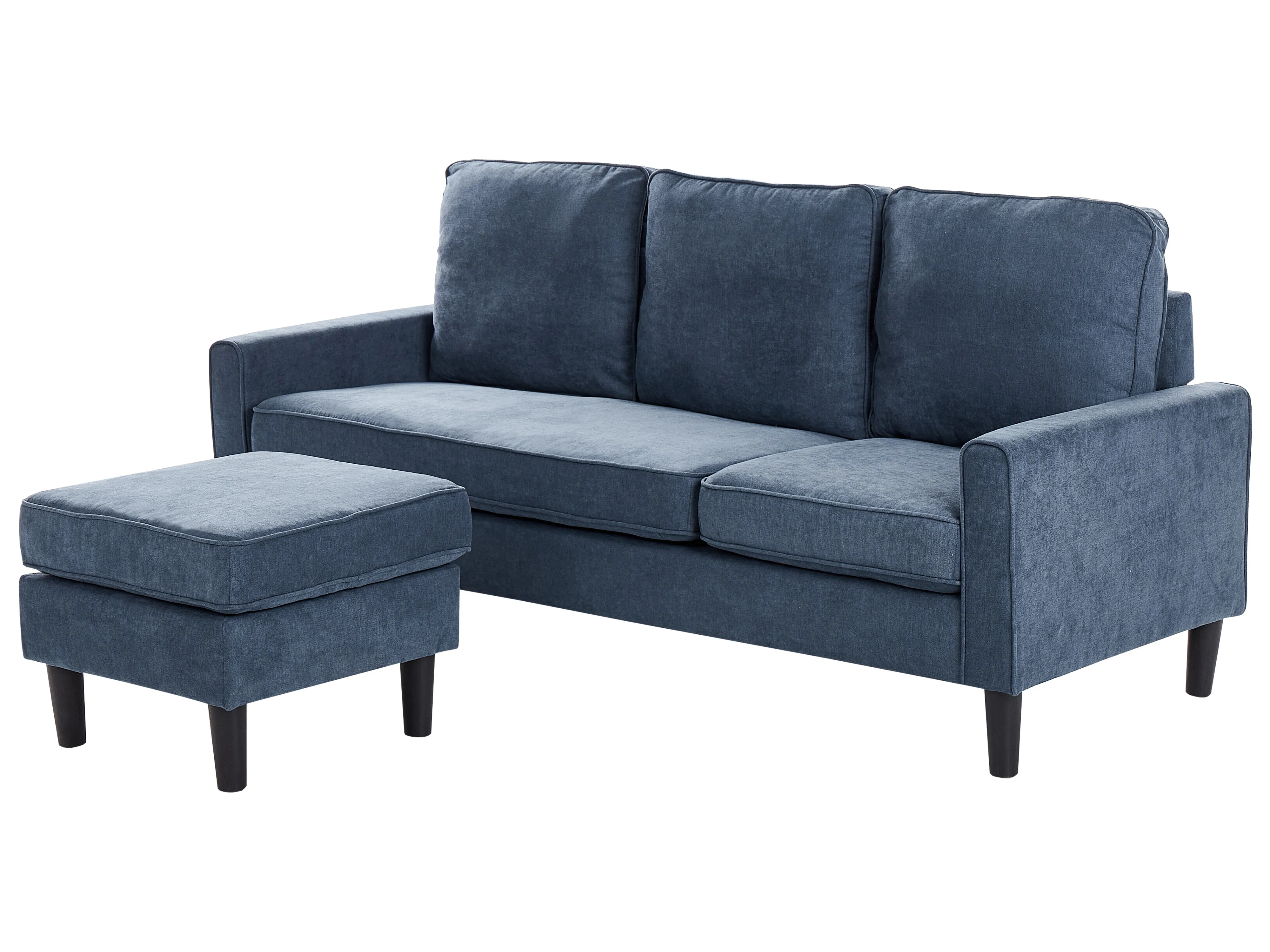 Bank 3-zits AVESTA Stof Donkerblauw met ottomaan