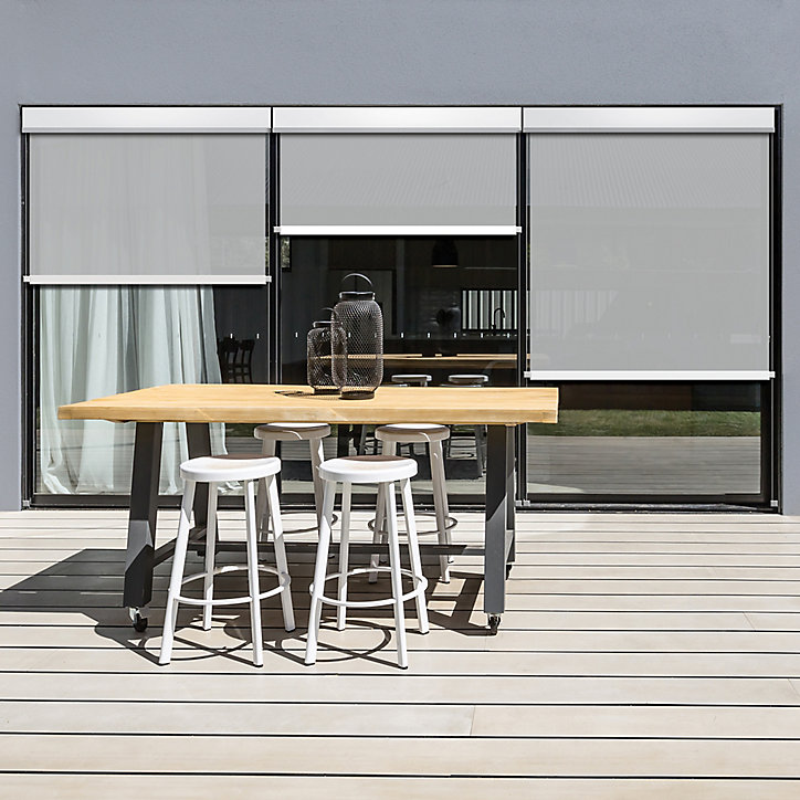 Store enrouleur tamisant extérieur blanc 120 x 300 cm