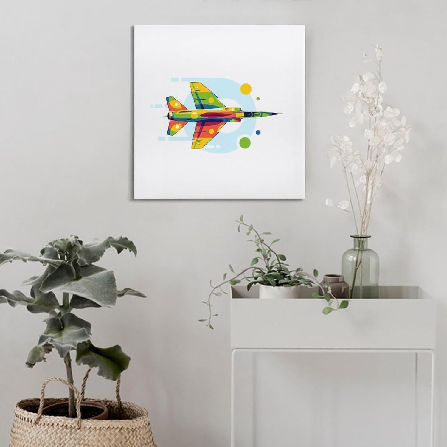XHHOKA Kampfflugzeug-Poster, Mirage F1 Fighter Jet, dekorative Leinwand, Wand- und Kunstposter, Gemälde, 70 x 70 cm