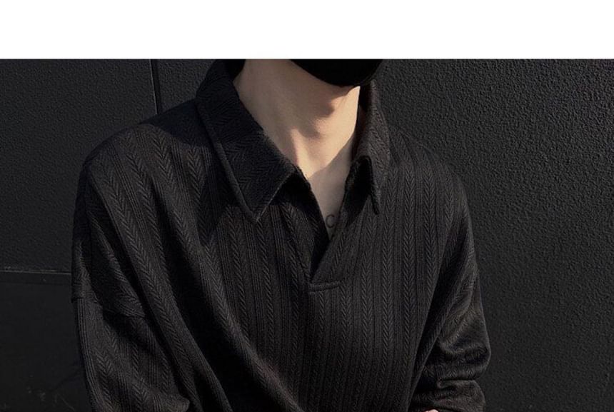 VEAZ - Sweatshirt met kraag en effen textuur