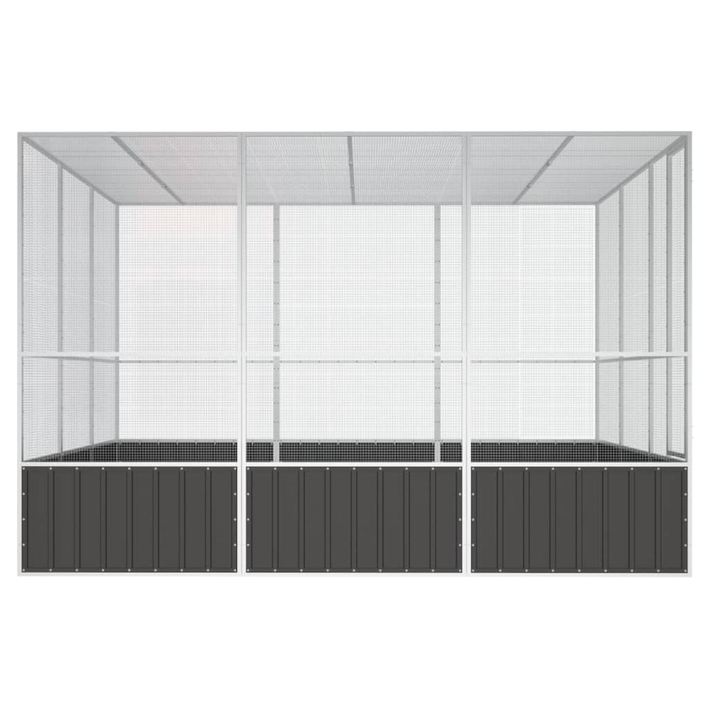 Cage à oiseaux anthracite 302,5x324,5x211,5 cm acier galvanisé