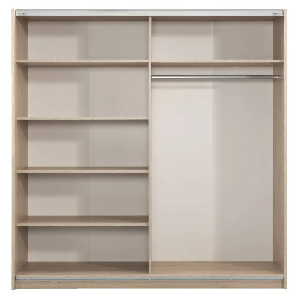 Schuifdeurkast Genua - eikenkleur/antraciet - 204x200x60 cm