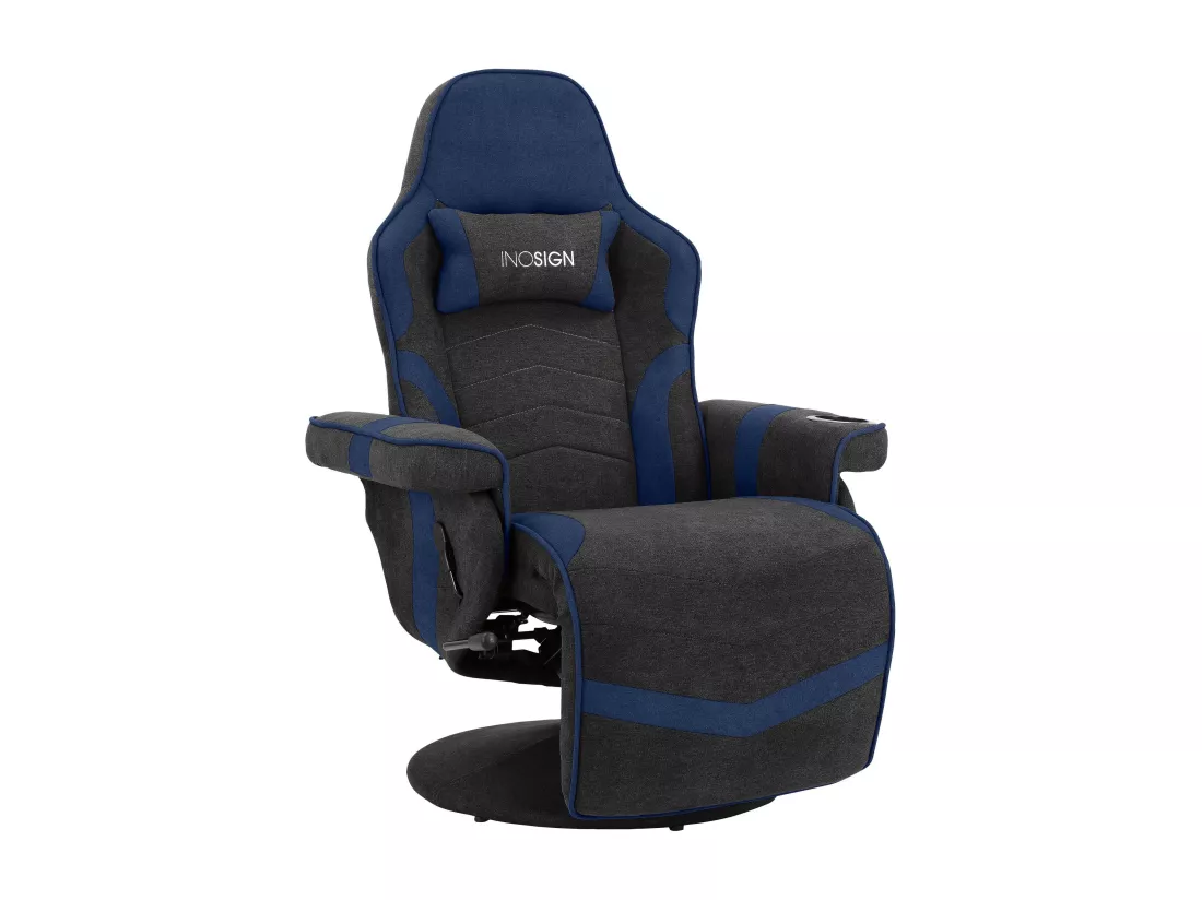 Junker | Gamer Recliner Manuel en tissu bleu