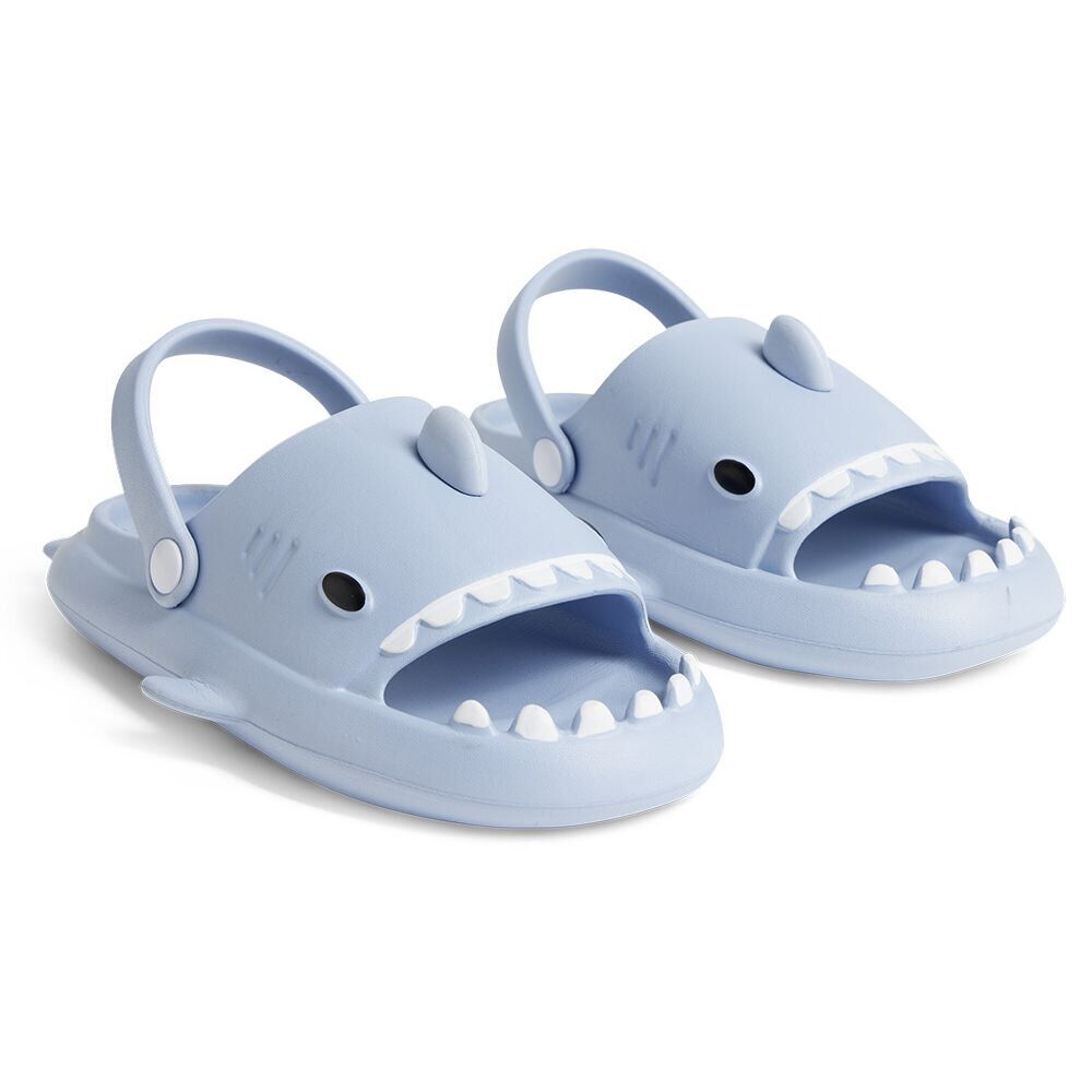 Chaussons requin enfant caoutchouc gris et rose 28/29