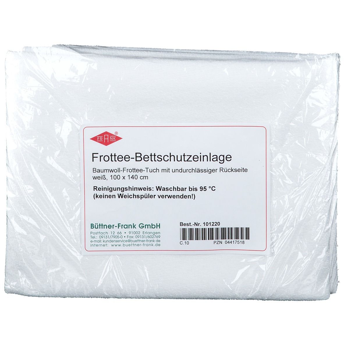 FRANK® Frottee-Betteinlage 140 x 100 cm weiß