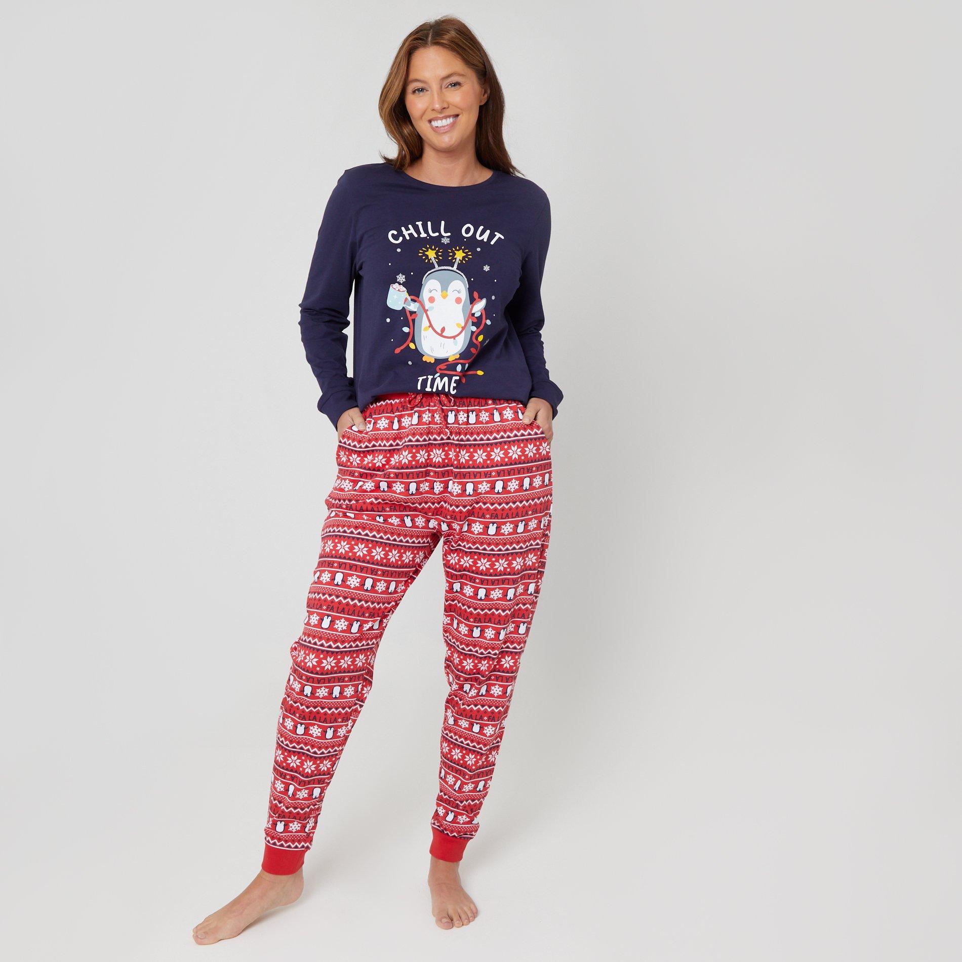 Linea Ladies Family Christmas Penguin Pyjama Set