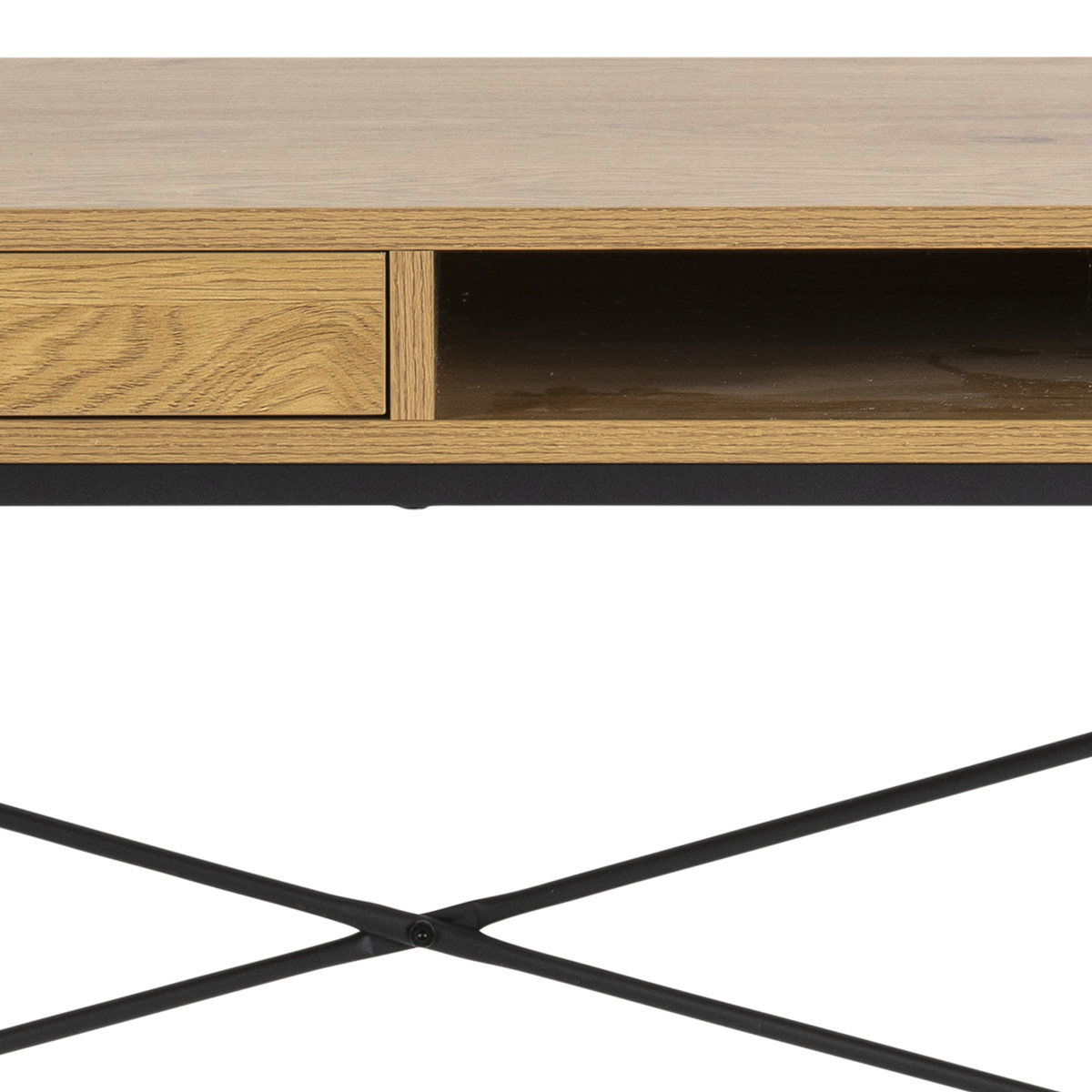 Houten bureau Vic - met opbergvak Naturel
