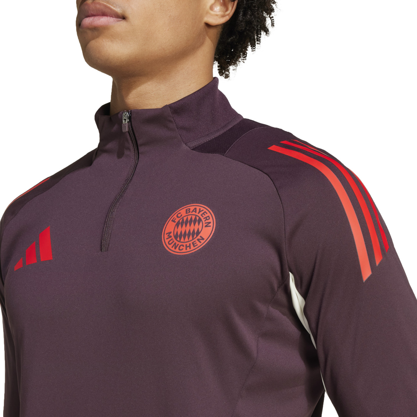 adidas Bayern München Trainingspak 1/4-Zip 2024-2025 Bordeauxrood Wit Rood